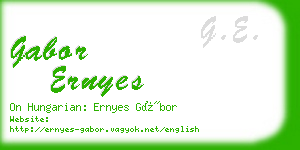 gabor ernyes business card